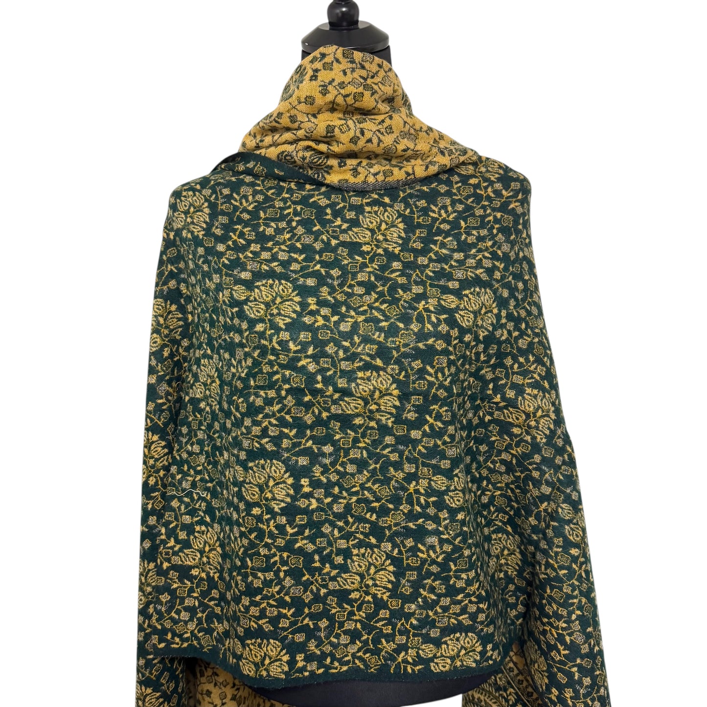 Handgewebte Woll-Schals, komplexe Muster, Wendeschal 100x215cm