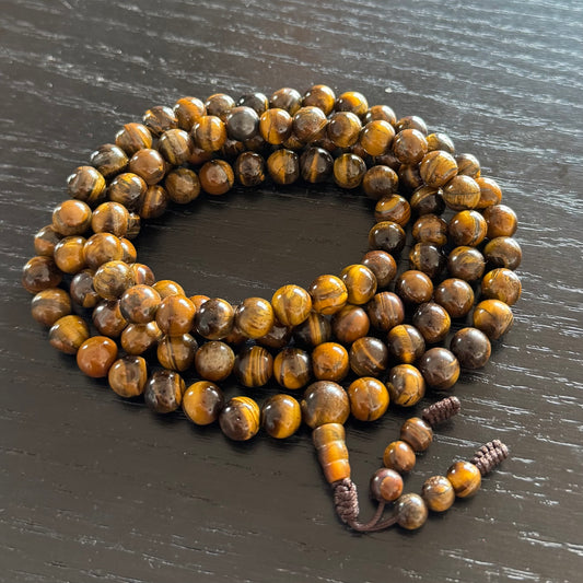Tigerauge-Mala, Meditation-Mala, Yoga-Mala, 108 Perlen, 8mm