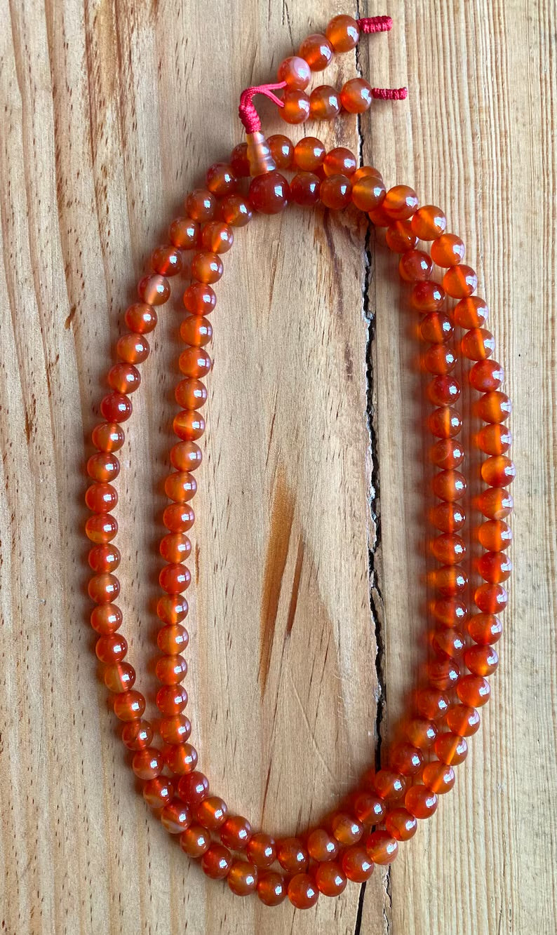 Karneol-Mala, Meditation-Mala, Yoga-Mala, 108 Perlen, 8mm