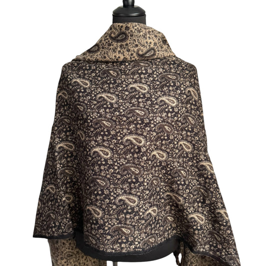 Handgewebte Woll-Schals, komplexe Muster, Wendeschal 100x215cm