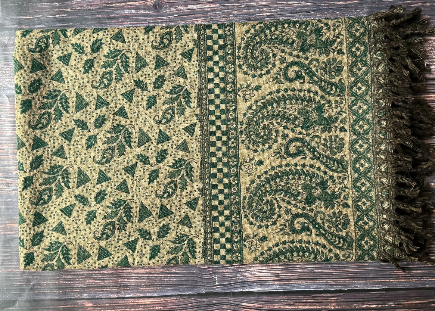 Handgewebte Woll-Schals, komplexe Muster, Wendeschal 100x215cm