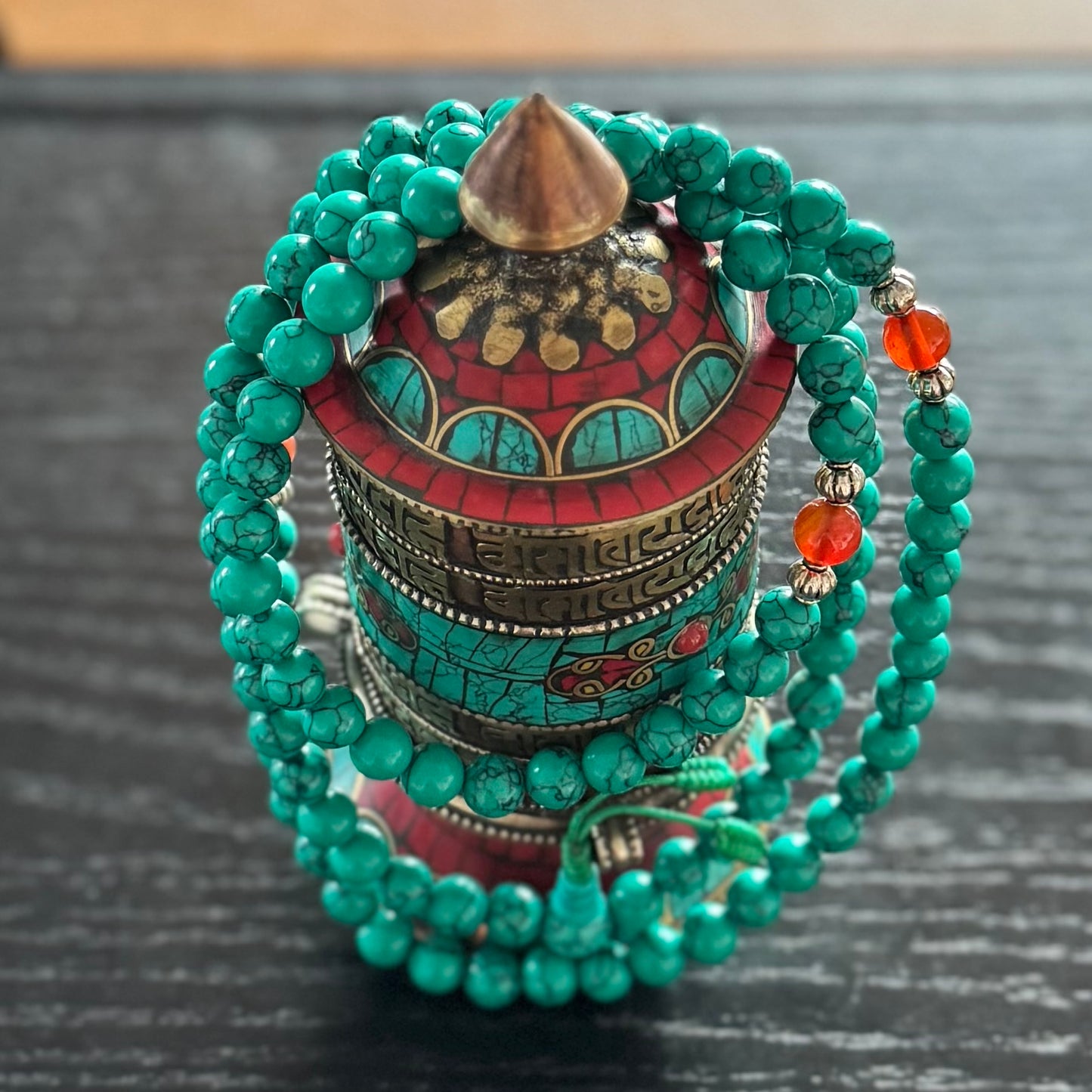Turquoise-Mala, Meditation-Mala, Yoga-Mala, 108 Perlen, 8mm