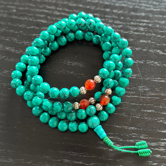 Turquoise-Mala, Meditation-Mala, Yoga-Mala, 108 Perlen, 8mm