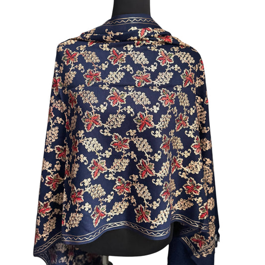 Handgewebter nepalesischer Wollschal, Stickerei-Schal, 70cmx200cm