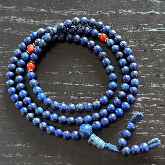 Lapislazuli -Mala, Meditation-Mala, Yoga-Mala, 108 Perlen, 5mm