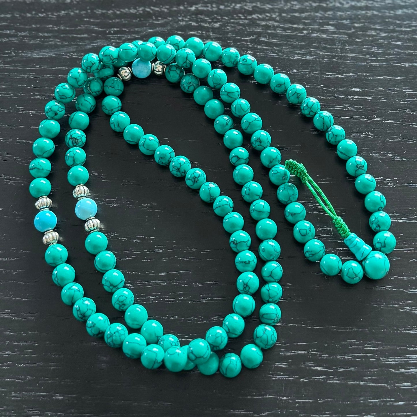 Turquoise-Mala, Meditation-Mala, Yoga-Mala, 108 Perlen, 8mm