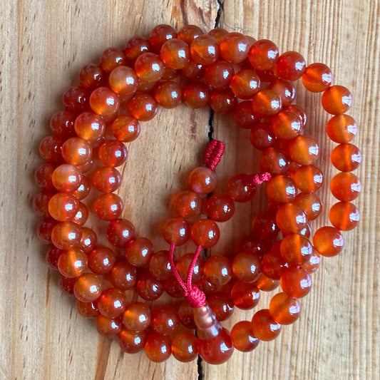 Karneol-Mala, Meditation-Mala, Yoga-Mala, 108 Perlen, 8mm