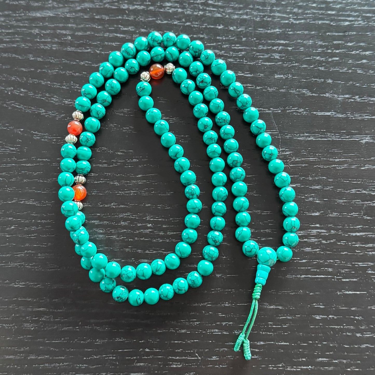 Turquoise-Mala, Meditation-Mala, Yoga-Mala, 108 Perlen, 8mm