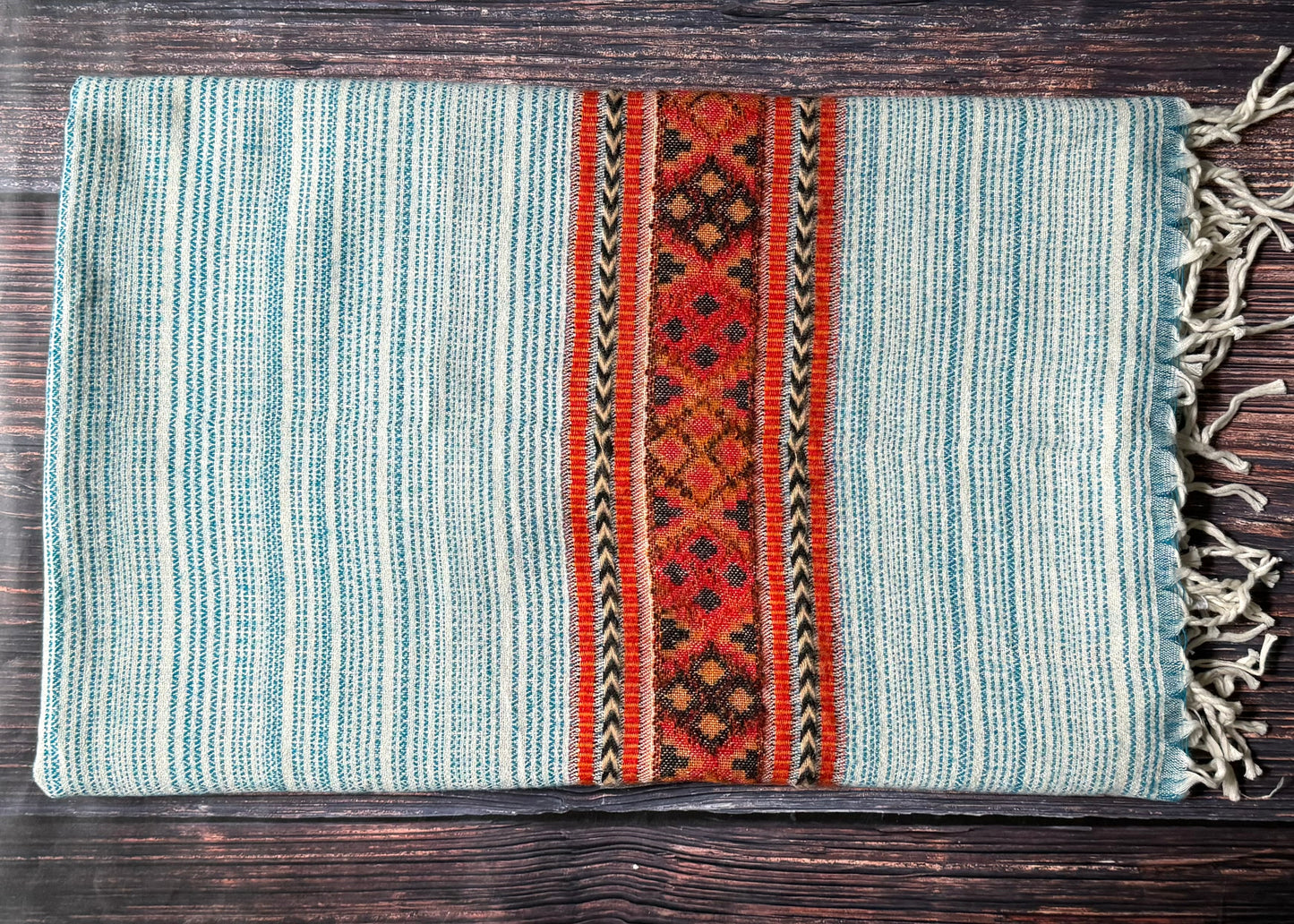 Handgewebte Woll-Schals, komplexe Muster, Himalaya-Schal 100x200cm