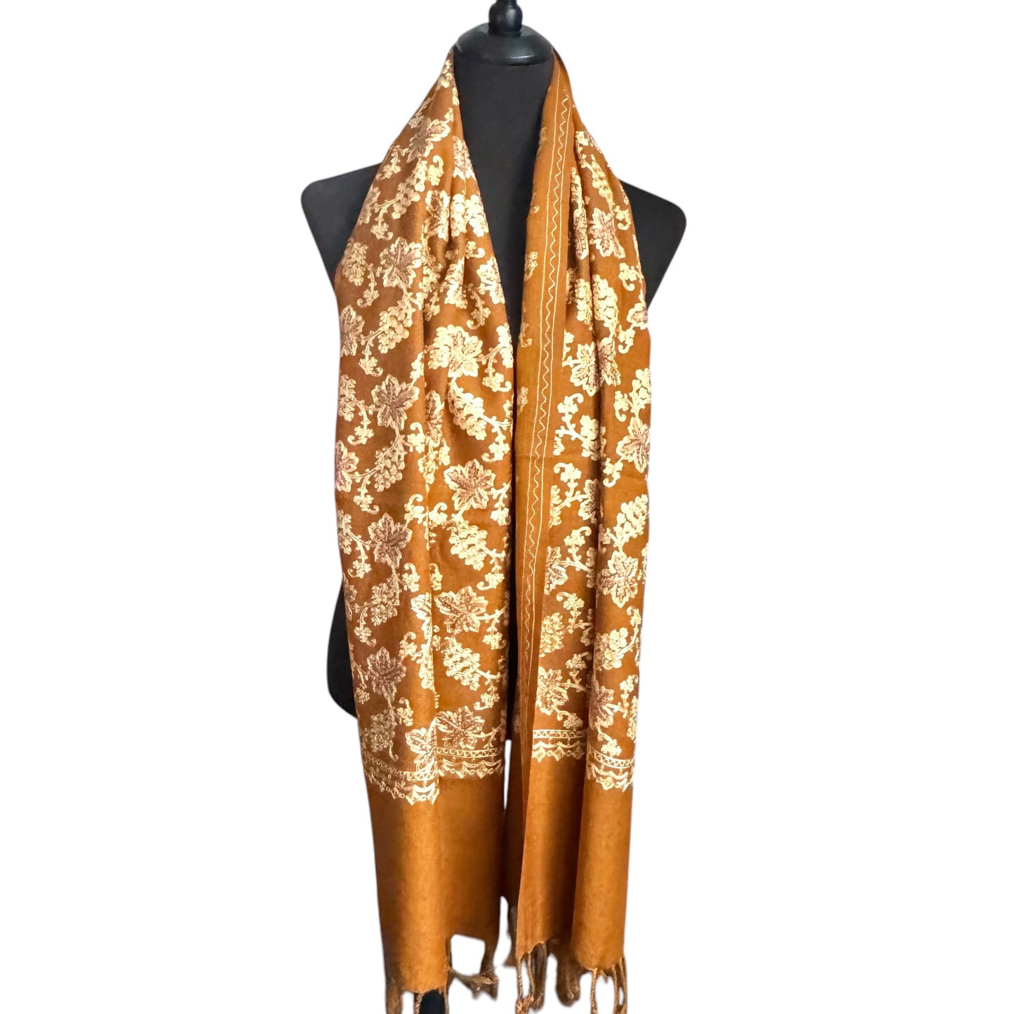 Nepalesischer Wollschal, Stickerei-Schal, 70cmx200cm