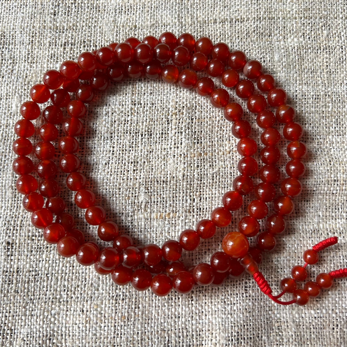 Karneol-Mala, Meditation-Mala, Yoga-Mala, 108 Perlen, 8mm