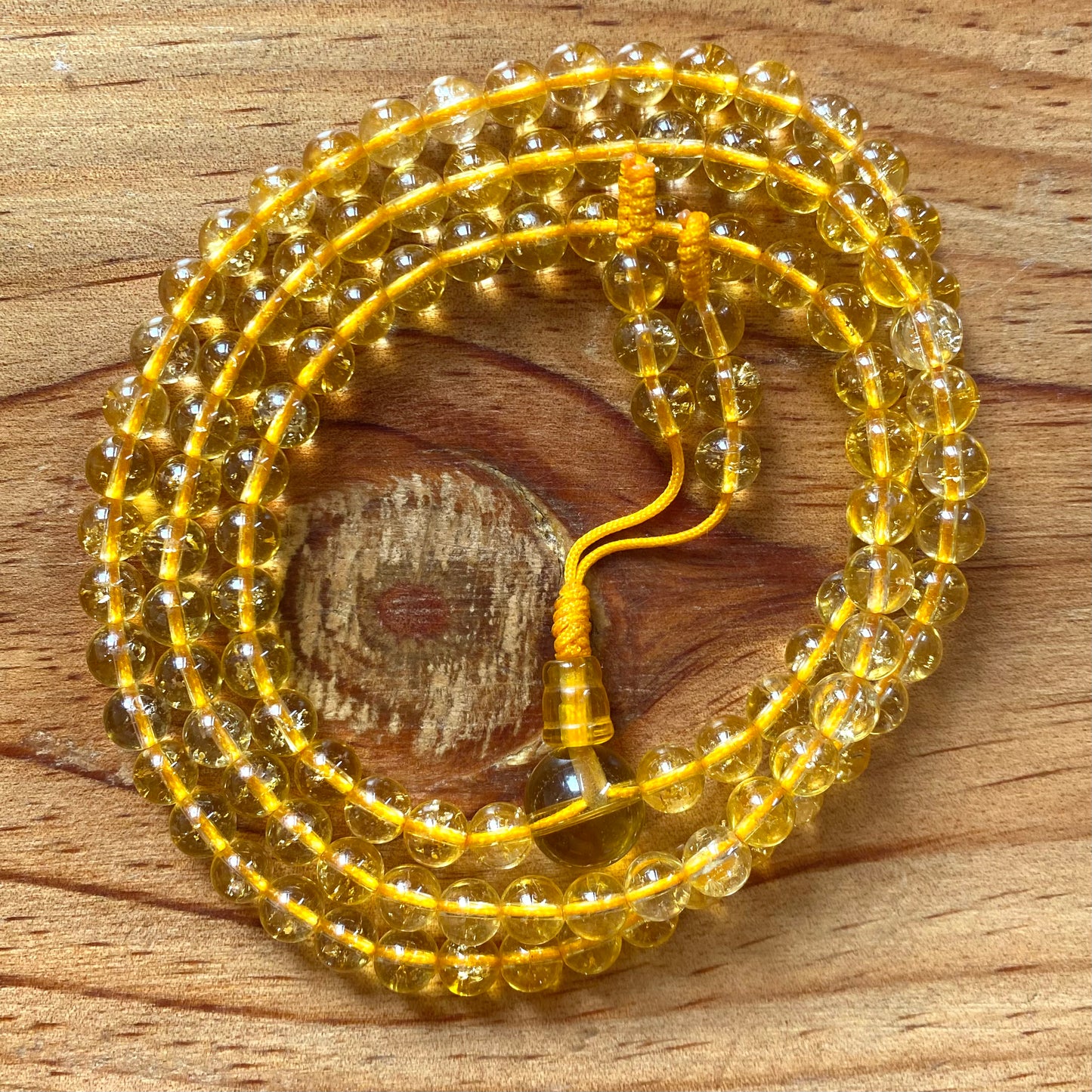 Citrine-Mala, Meditation-Mala, Yoga-Mala, 108 Perlen, 6mm