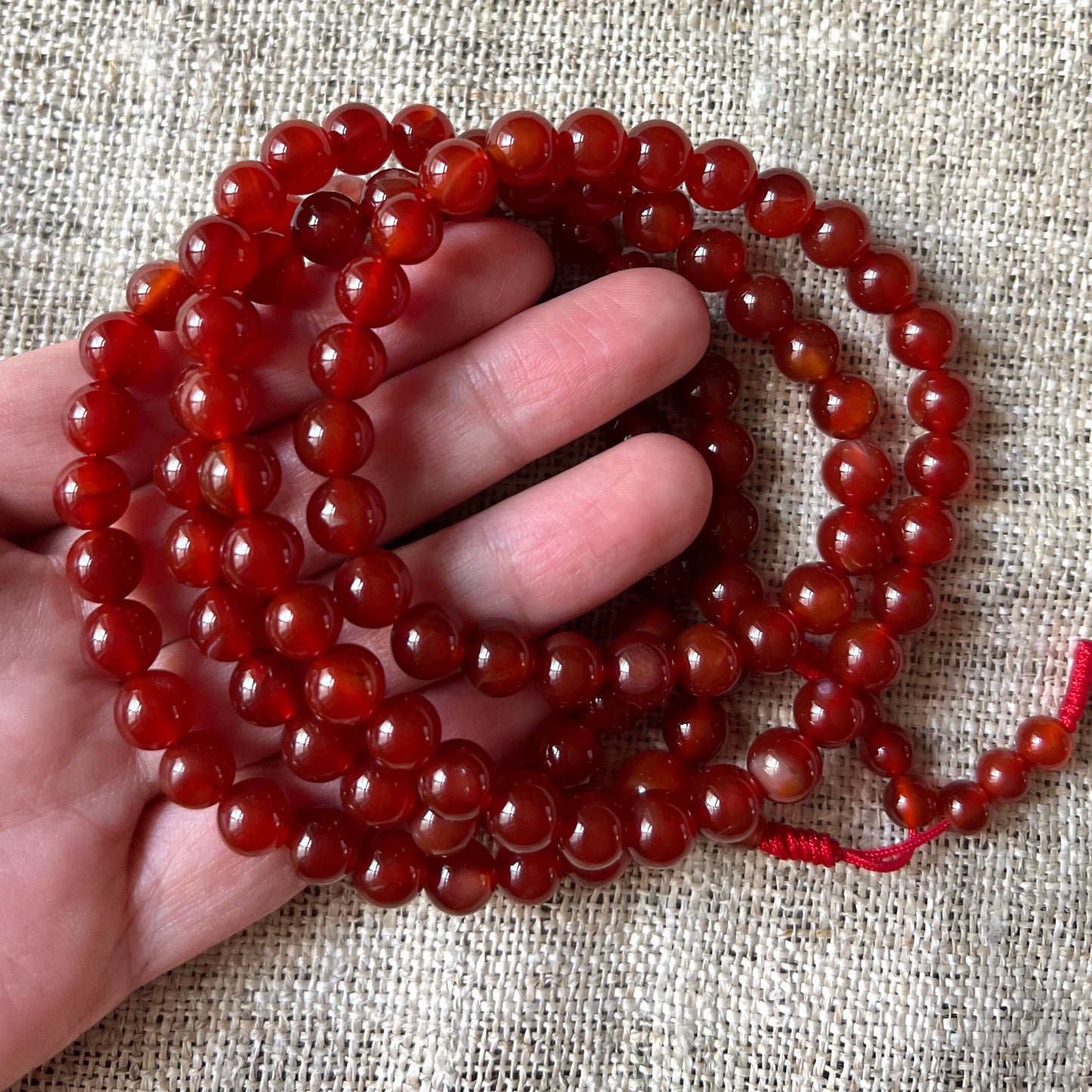 Karneol-Mala, Meditation-Mala, Yoga-Mala, 108 Perlen, 8mm