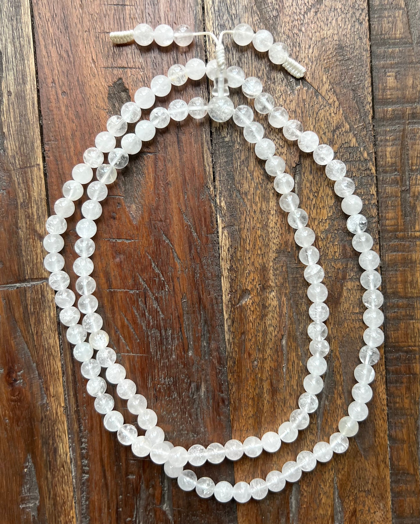 Bergkristallketten/ Meditation Mala 108 Perlen + Guru-Stein, 8mm Perlen, 90cm Innenmaß