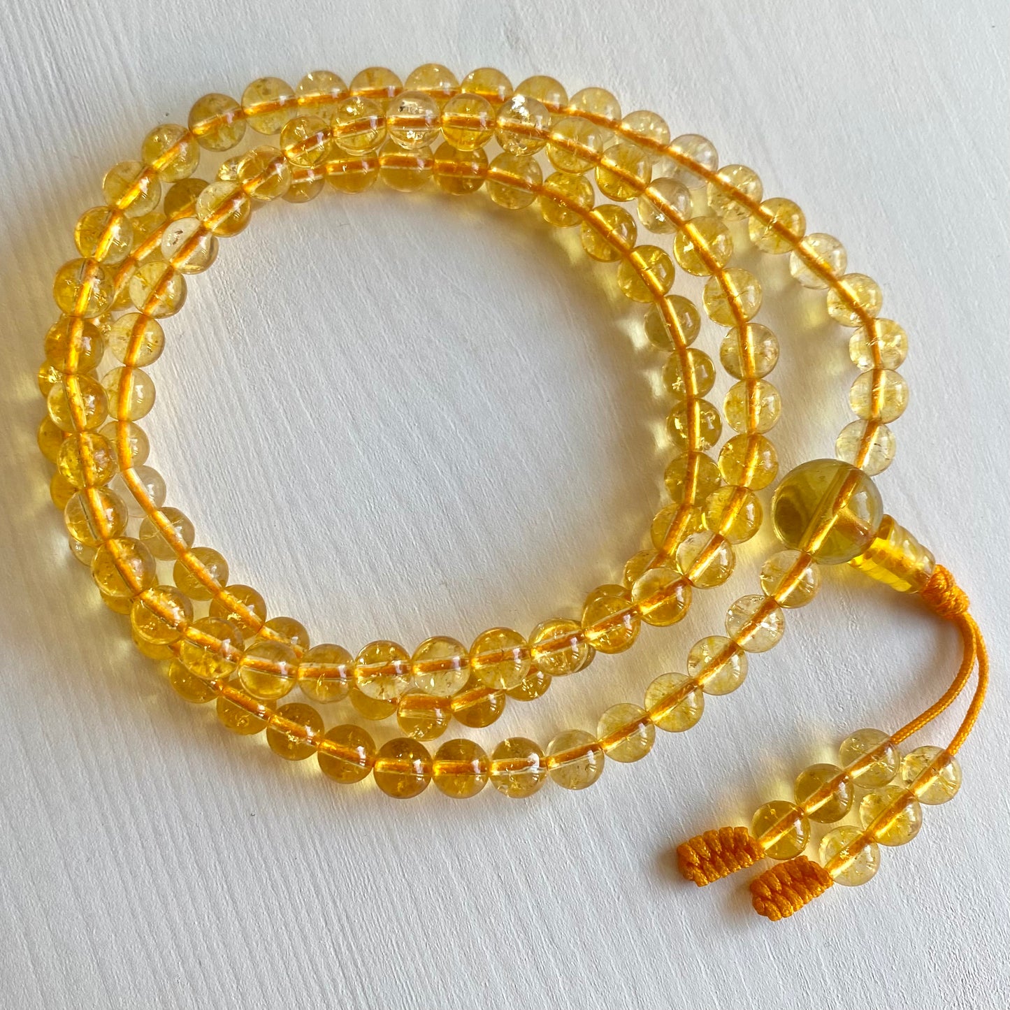 Citrine-Mala, Meditation-Mala, Yoga-Mala, 108 Perlen, 6mm